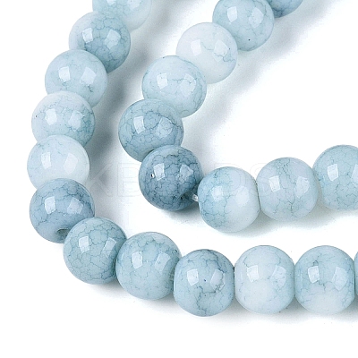 Ombre Effect Opaque Crackle Glass Beads Strands GLAA-Q106-01A-A05-1