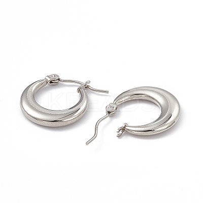 Tarnish Resistant 201 Stainless Steel Hoop Earrings with 304 Stainless Steel Pins for Women LS-X-EJEW-B016-06P-1