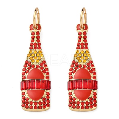Zinc Alloy Enamel Hoop Earrings EJEW-Z088-01G-1