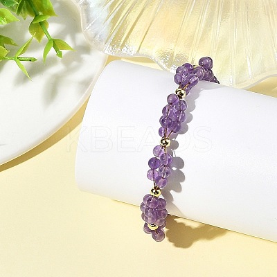 Natural Mixed Stone Grapes Beaded Bracelets for Women BJEW-JB14249-1