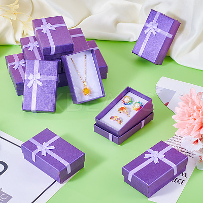 Rectangle Paper Jewelry Storage Gift Boxes with Bowknot LS-CON-TAC0014-09A-1