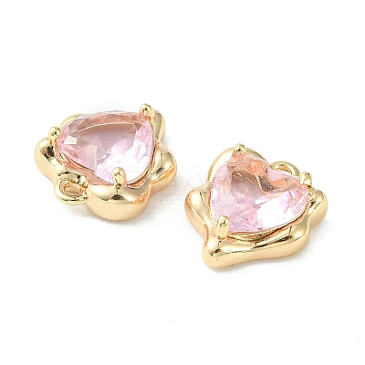 Brass Micro Pave Cubic Zirconia Charms LS-KK-L208-06G-02-1