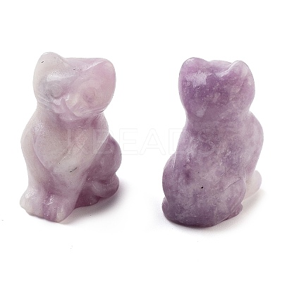 Natural Lepidolite/Purple Mica Stone Carved Figurines DJEW-L023-B04-1