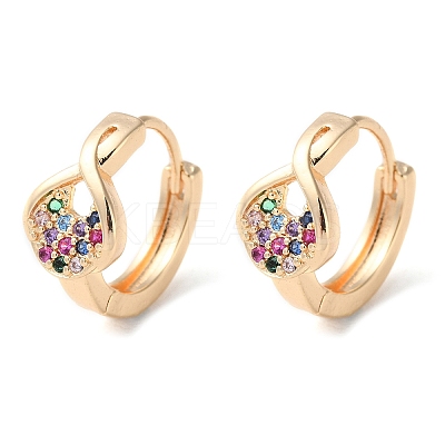Rack Plating Brass Micro Pave Colorful Cubic Zirconia Hoop Earrings for Women LS-EJEW-P238-05KCG-1