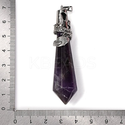 Natural Amethyst Pointed Big Pendants G-Q184-02K-AS-1