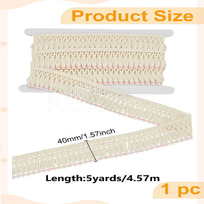 5 Yards Cotton Lace Fringe Tassel Trimmings OCOR-LP0001-19-1