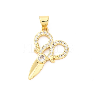 Brass Micro Pave Cubic Zirconia Pendants KK-D325-37G-1