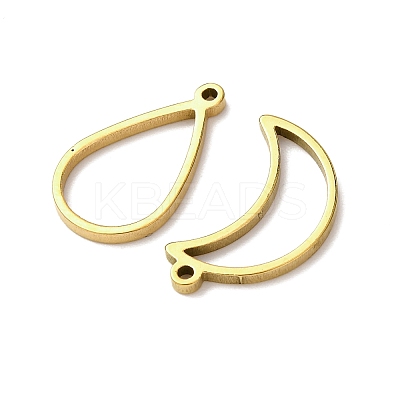 10Pcs 201 Stainless Steel Open Back Bezel Pendant Sets STAS-B101-06A-G-1