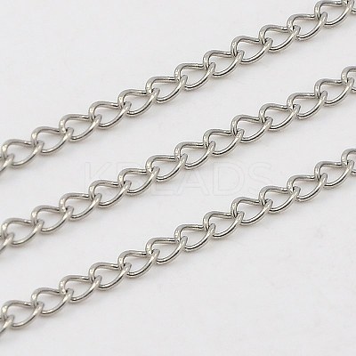 Tarnish Resistant 304 Stainless Steel Twisted Chains Curb Chains CHS-K001-24-2.5mm-1