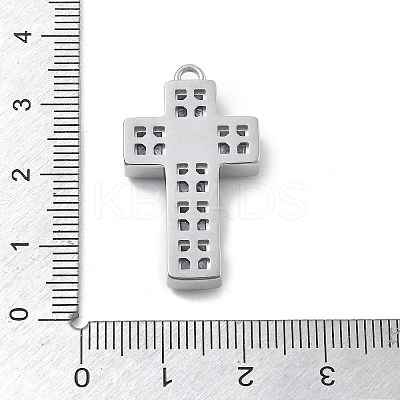 304 Stainless Steel Micro Pave Cubic Zirconia Pendants STAS-Z121-48P-1