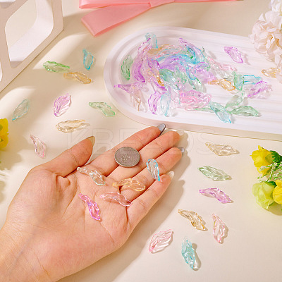 175G 5 Colors Baking Paint Transparent Glass Pendants DGLA-TA0001-40-1