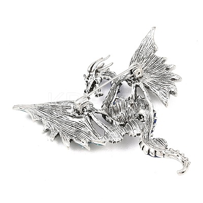 Dragon with Evil Eye Alloy Rhinestone with Plastic Lapel Pins for Backpack Clothes X1-JEWB-G043-02B-1