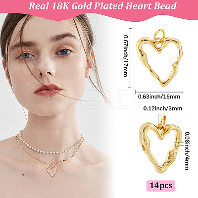 14Pcs Brass Pendants KK-BBC0022-30-1