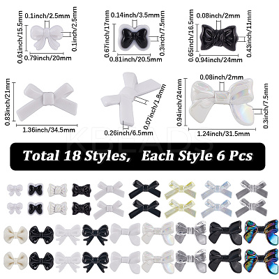 108Pcs 18 Styles Opaque & Transparent Acrylic Beads MACR-SC0001-86-1