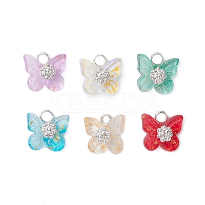Electroplate Glass Beads Charms PALLOY-JF03107-02-1