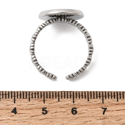 Flower 304 Stainless Steel Cuff Ring Components STAS-P454-05D-P-1