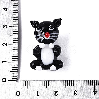 Handmade Lampwork Cat Figurine Display Decorations LAMP-N034-26A-1