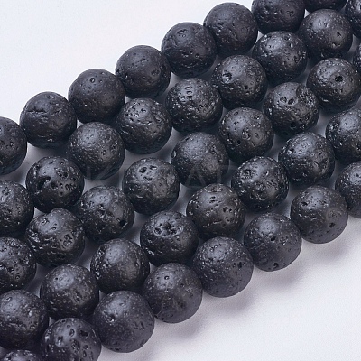 Natural Lava Rock Beads Strands G-J346-37-10mm-1