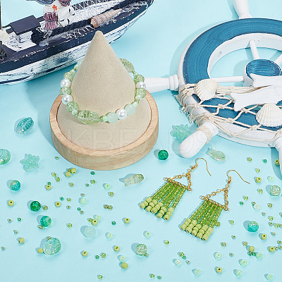 Ocean Theme DIY Seed & Glass Beads Jewelry Making Finding Kit DIY-SC0024-64D-1