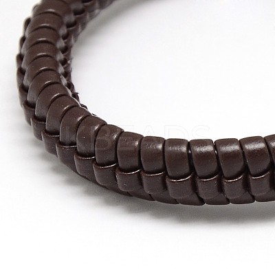 Trendy Unisex Casual Style Leather Wrapped PU Leather Bracelets BJEW-L308-15-1