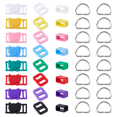 64Pcs 25 Style Rectangle Shape Plastic Buckle Clasps FIND-DC0004-63-1