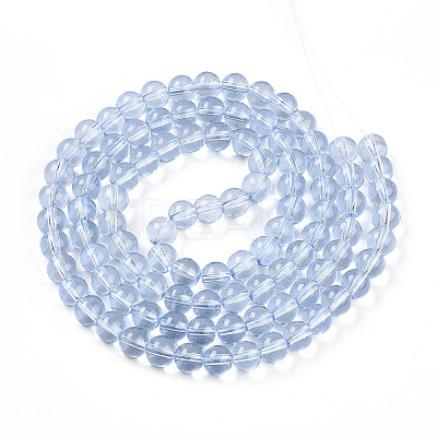 Baking Paint Transparent Glass Beads Strands DGLA-N006-8mm-12-1