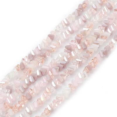 Gradient Color Electroplate Glass Bead Strands X-GLAA-E042-02E-1