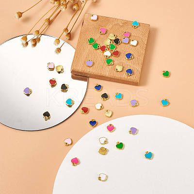 180Pcs 9 Colors Zinc Alloy Enamel Charms ENAM-CW0001-07-1