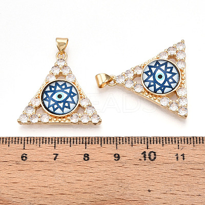Brass Micro Pave Clear Cubic Zirconia Pendants for Women KK-T070-90A-07-1