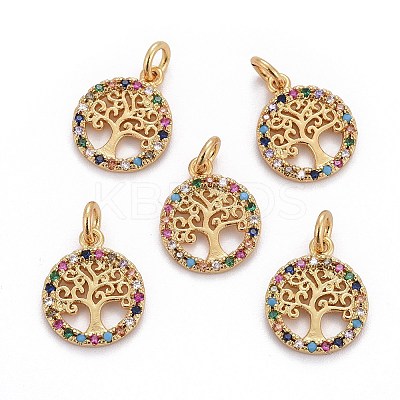 Brass Micro Pave Cubic Zirconia Charms LS-ZIRC-L070-45G-1