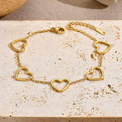 201 Stainless Steel Link Chain Bracelets GP5387-1