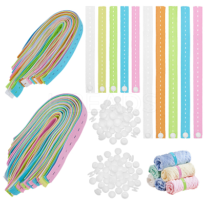 100Pcs 2 Styles Polyester Elastic Roll-up Storage Belt AJEW-FG0005-29-1