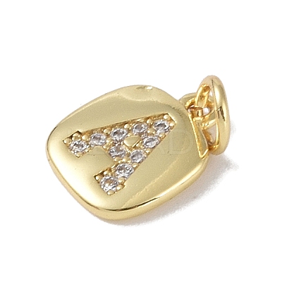 Rack Plating Brass Micro Pave CLear Cubic Zirconia Charms KK-E110-14G-A-1
