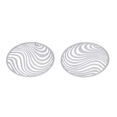 Non-Tarnish 201 Stainless Steel Filigree Pendants X-STAS-S118-061-1