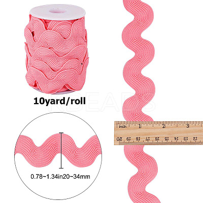 10 Yards Polyester Wavy Fringe Trim Ribbon OCOR-GF0002-49B-1