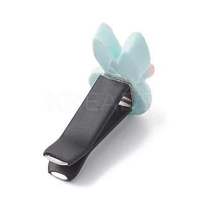 Rabbit with Bowknot Resin Car Air Vent Clips JEWB-BR00147-02-1