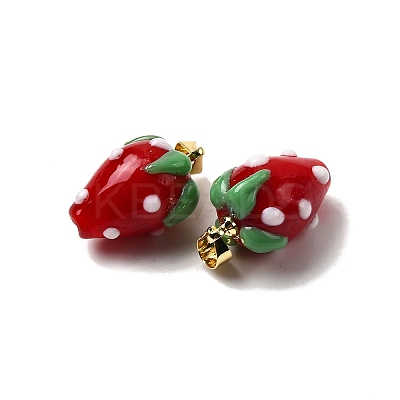 Handmade Lampwork Pendants LAMP-S069-05A-G-1