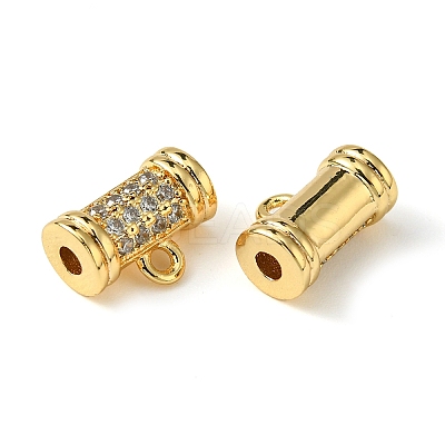 Brass Brass Micro Pave Cubic Zirconia Tube Bails KK-M277-09A-G-1