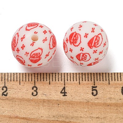 Christmas Round Silicone Beads SIL-K002-02C-1