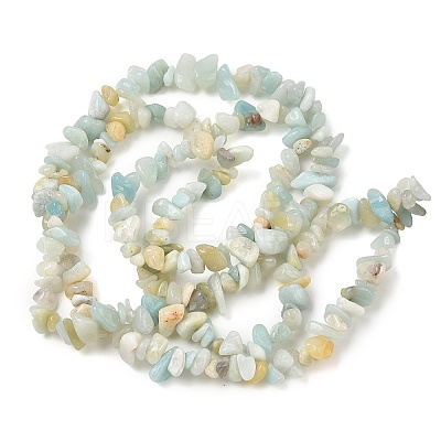 Natural Flower Amazonite Chips Beads Strands X-G-M205-12B-1