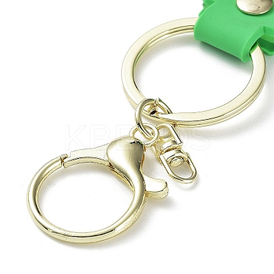 Transparent Rainbow PVC Plastic Wrist Strap Keychains AJEW-M219-01C-G-1
