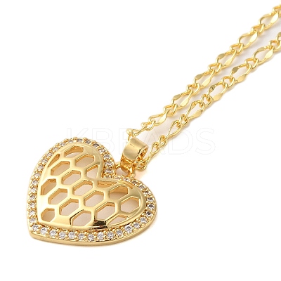 Brass Micro Pave Clear Cubic Zirconia Pendant Necklaces for Women LS-NJEW-S429-05G-01-1
