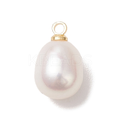 Natural Freshwater Pearl Rice Charms PALLOY-JF04858-02-1