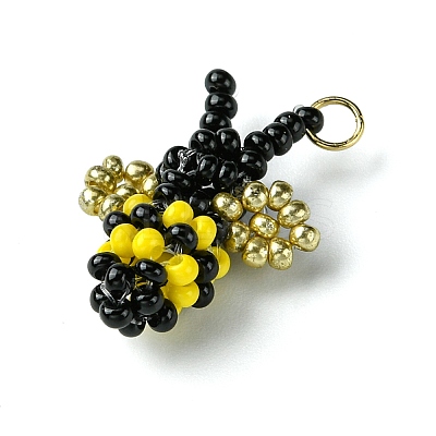 Seed Beads Beaded Charms PALLOY-MZ00295-1