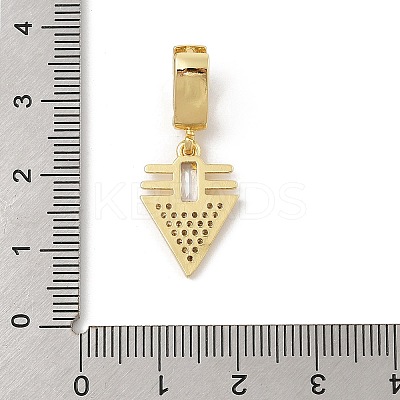 Brass Micro Pave Cubic Zirconia European Dangle Pendants KK-U047-19G-03-1