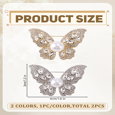 2Pcs 2 Colors Alloy Brooch JEWB-LP0004-11-1