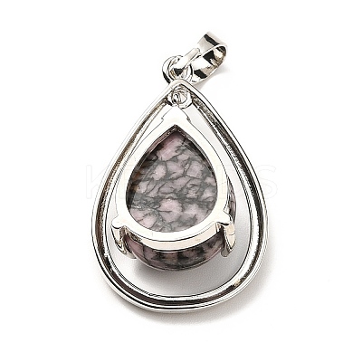 Natural Rhodonite Pendants G-B033-04P-16-1