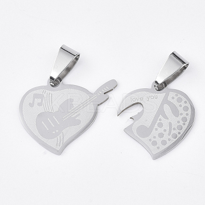 Non-Tarnish 201 Stainless Steel Split Pendants STAS-T048-34-1
