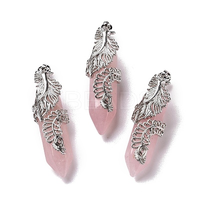 Natural Rose Quartz Pendants G-E059-02AS-05-1