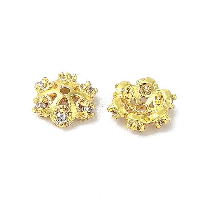 Rack Plating Brass Beads Caps KK-B088-05A-G-1